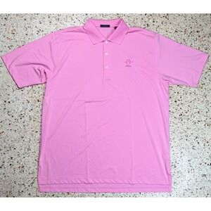 Turtleson Adios Embroidered Men's Pink Short Sleeve Golf Polo Shirt Size XL